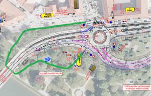 Skica varnega prehoda za pešce in kolesarje